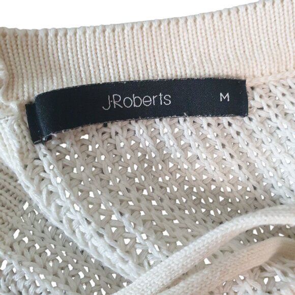 J Roberts Oversized Sweater M White Knit Lace Cozy Chic Winter Slouchy Elegant - Picture 3 of 6